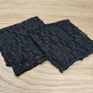 NEW Vintage 1990s Pocket Square Lot of 2 Black Floral Lace Retro 7"